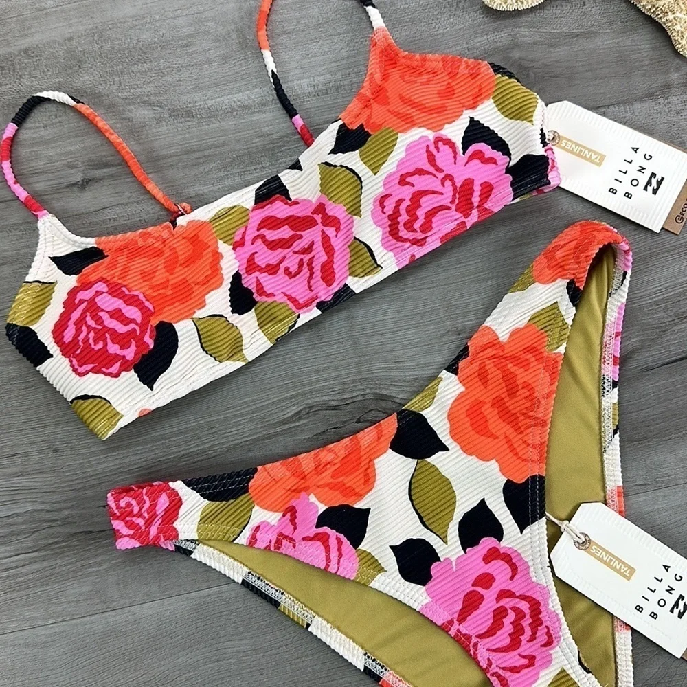 ☀️BILLABONG☀️ Magic Gardens Skinny Mini Crop MAGIC GARDEN HIKE BIKINI SET